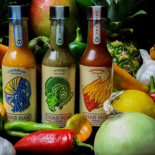 char man brand hot sauces