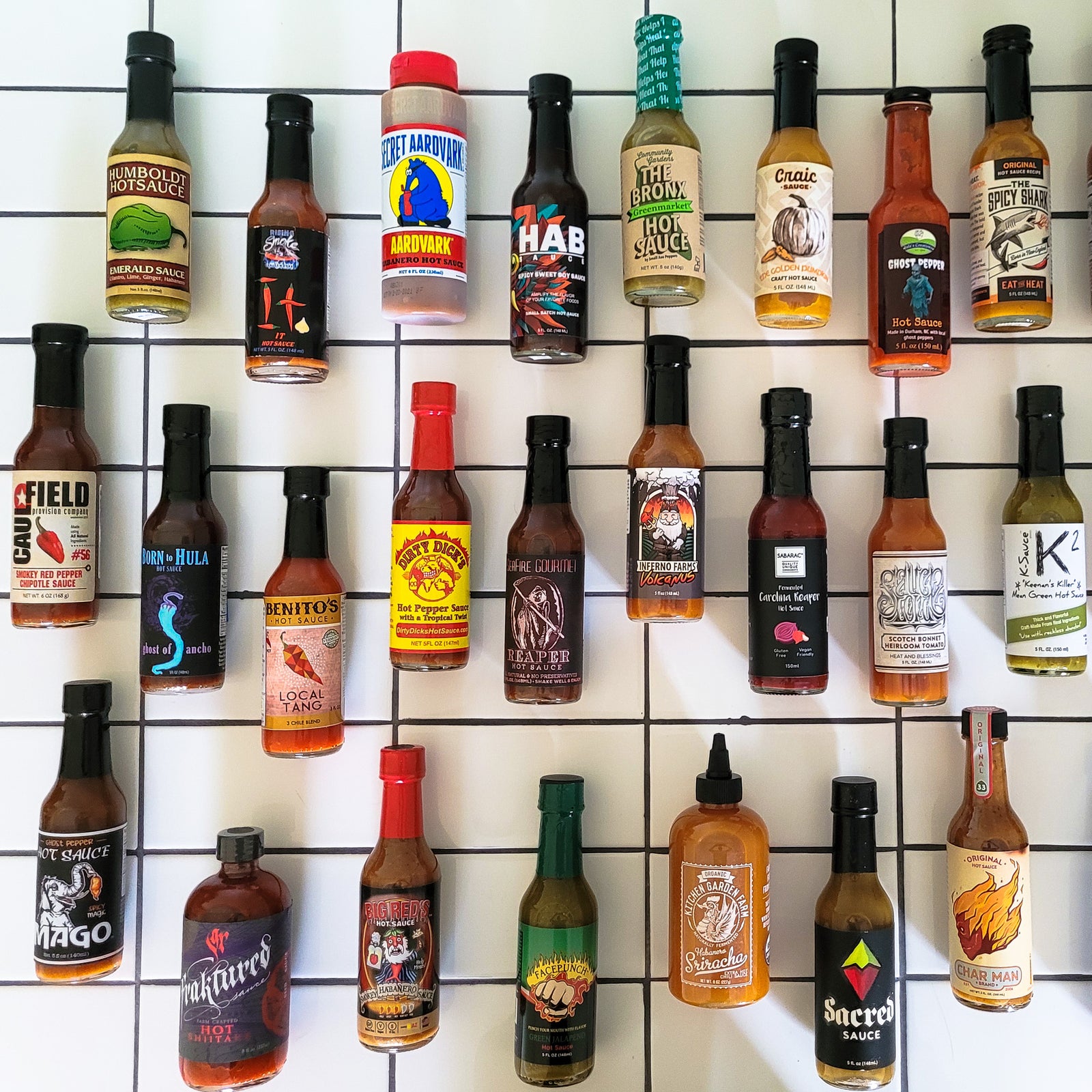 selection of craft hot sauces