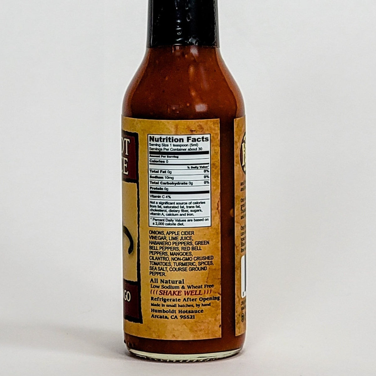 humboldt hot sauce habanero mango nutrition information