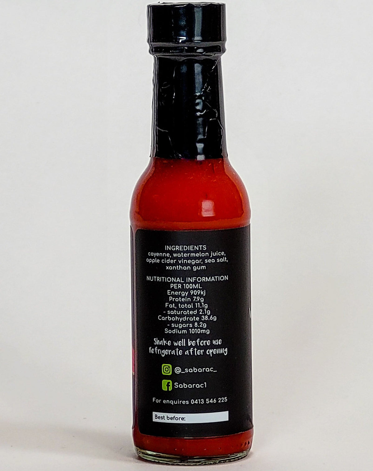 sabarac fermented watermelon hot sauce nutritional information