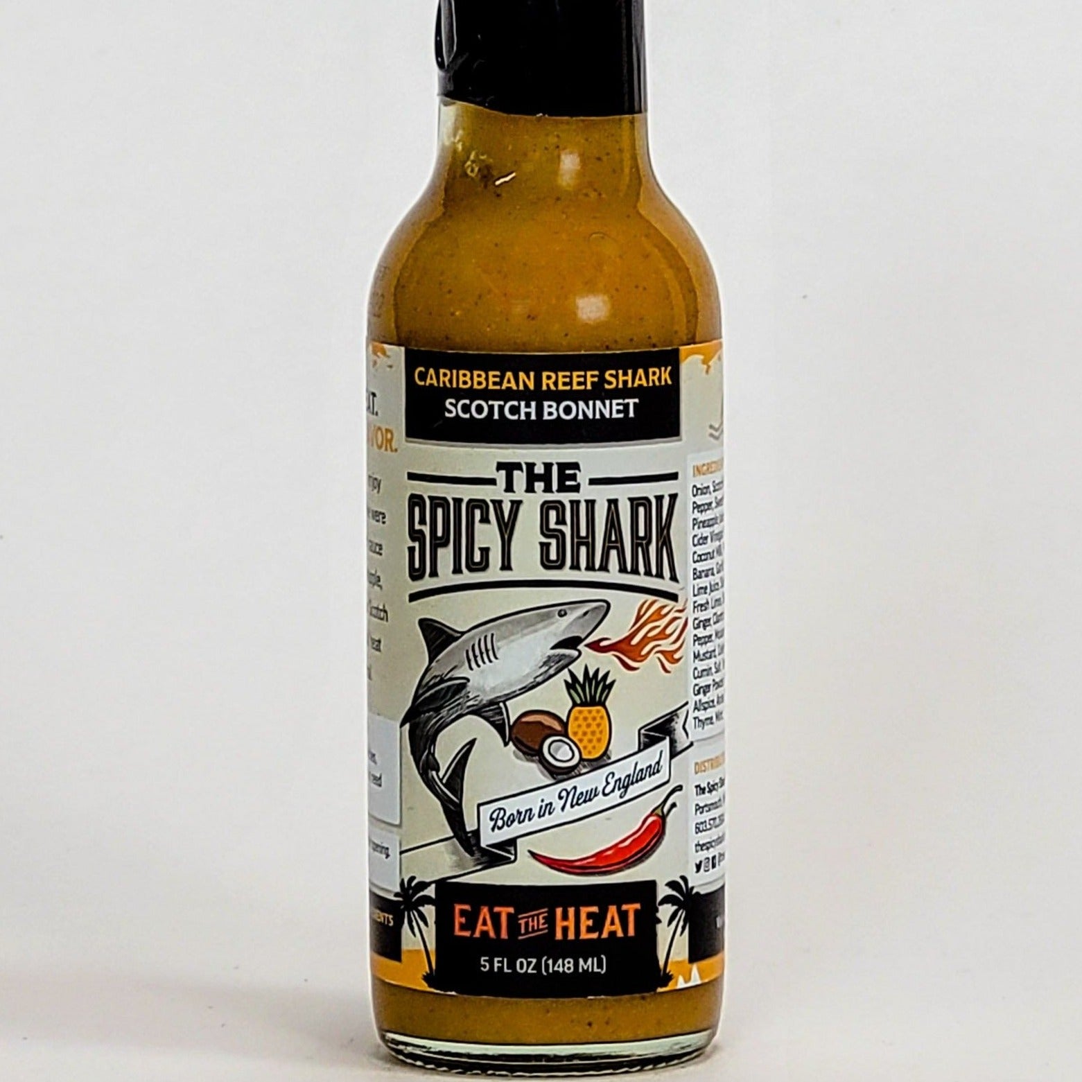 The Spicy Shark Caribbean Reef Shark Scotch Bonnet label