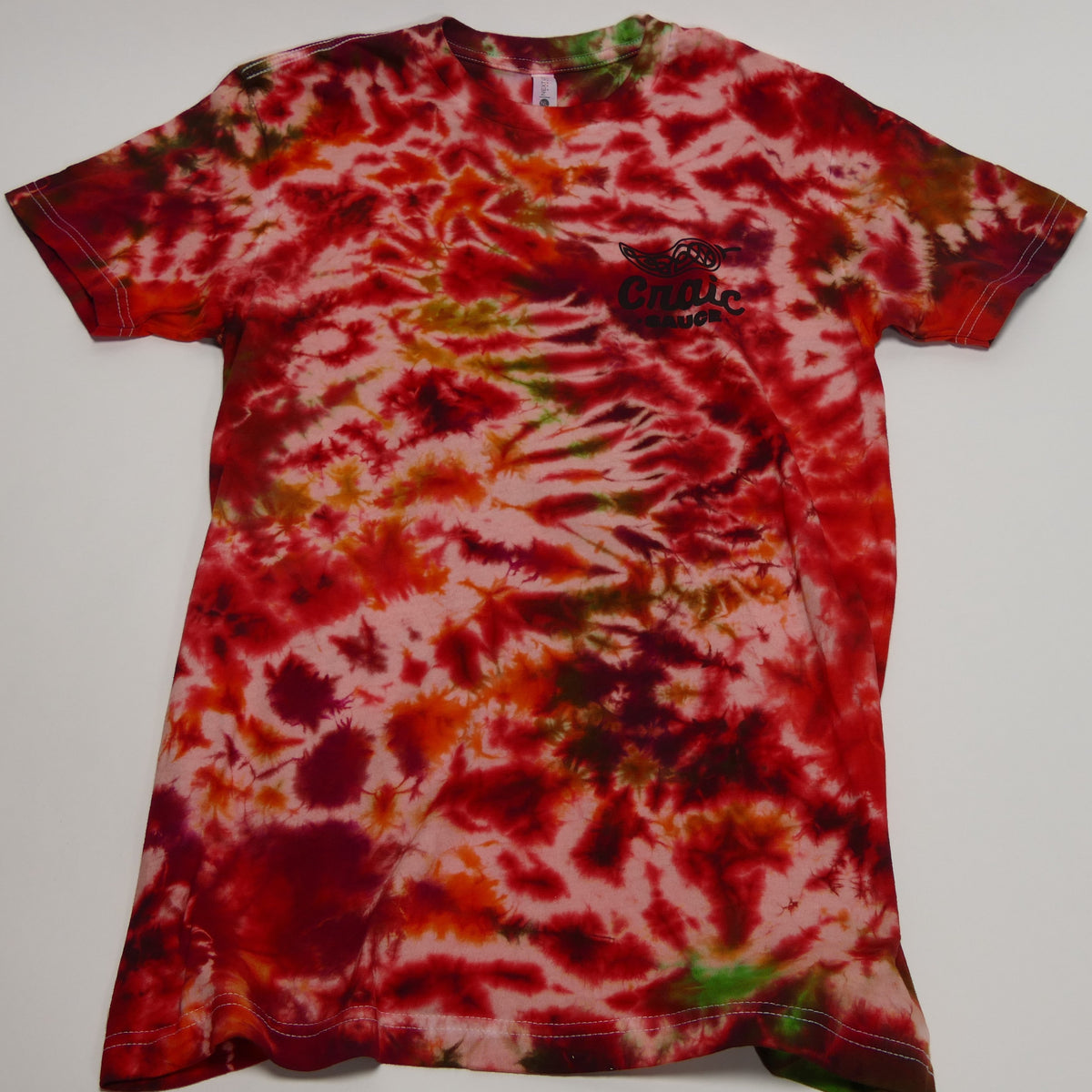 craic sauce tie dye shirt front